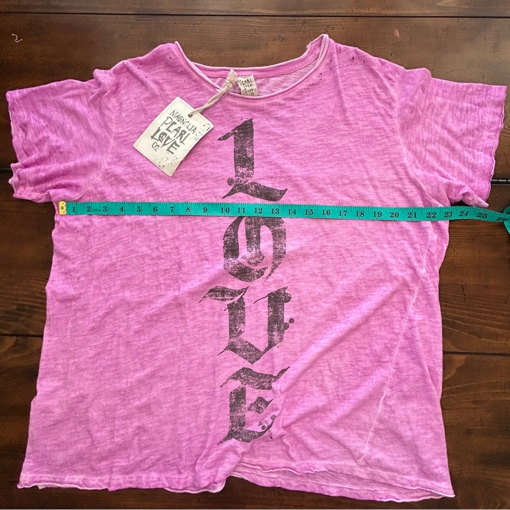 Magnolia Pearl Abbey Love Tee #1460 Love Supply Co Pink NWT - Picture 8 of 9